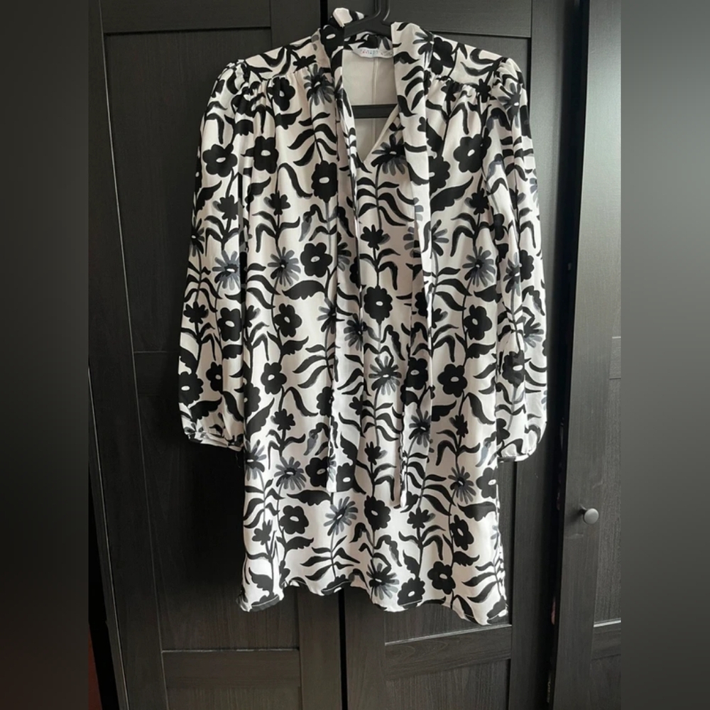 Black and White Floral Dress